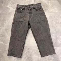 HUF ハフ グレー ワイドレッグ デニムパンツ 34サイズ
