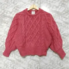 フェリシモ ラブアンドピース ケーブルニット プルオーバー S