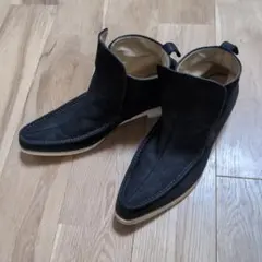 黒 レザー サイドゴアブーツ
