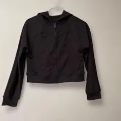 DAZY フード付き クロップド丈パーカー L こげ茶　ダークブラウン