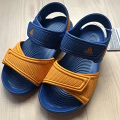 【新品未使用】adidas キッズサンダル 18cm 青/オレンジ