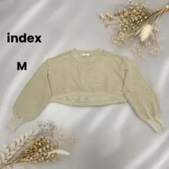 index ラメニットトップス ショート丈 メッシュ編み K173㉟のサムネイル