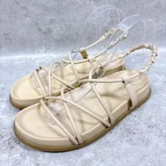 【美品】MOHI モヒ スポーツサンダル 細紐 ベージュ 23.5㎝