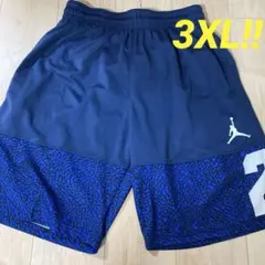 JORDAN ×NIKE 大人気セメント柄バスパン　ハーフパンツネイビー色3XL