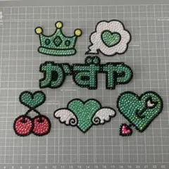 かずや　大橋和也　うちわデコ　デコうちわ　うちわデコパーツ　緑　みどり