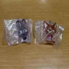 ズートピア　めじるしアクセサリー　ニック　ジュディ　2点セット　ガチャ