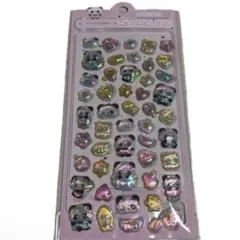 3Dレリーフクリスタルシール スパークリング ぽっこりシール パンダ　ピンク