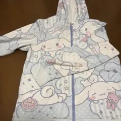 シナモロール 総柄パーカー M〜L 水色 サンリオ レディース