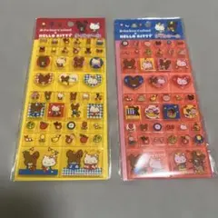 【新品】くまのがっこう×ハローキティ　タイルシール　2種セット