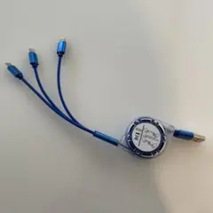 3in1充電ケーブル 青　Lightning Type-C micro USB