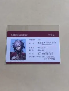 FGOフェス カルデア学園祭 学生証 特典 IDカード 巌窟王 モンテクリスト FGOフェス 巌窟王 モンテクリスト 学生証 idカード カルデア学園祭 学