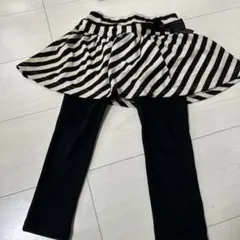 ストライプ柄スカート　レギンスセット　スカッツ　100