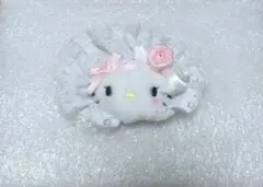 サンリオ　シークレットヘアクリップ　ホワイトフリルデザイン　ハローキティ