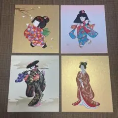 押し絵4枚　色紙サイズ