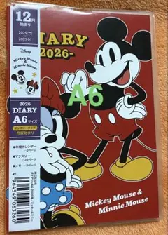 【A6月曜始まり】マンスリー　ディズニー　ミッキー&ミニー　スケジュール帳