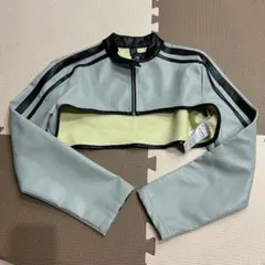 SHEIN シーン　クロップドグレージャケット ストライプデザイン　Sサイズ