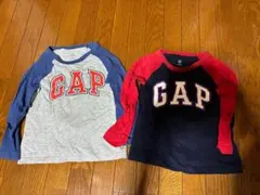 【2枚セット】GAP ギャップキッズ ラグラン 長袖 Tシャツ ロンT 95cm