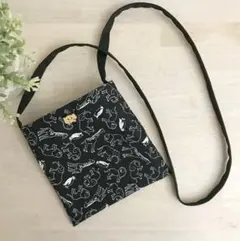 ぞうさんのボタンのアニマルブラック❤︎キッズポシェット❤︎ハンドメイド