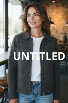 UNTITLED アンタイトル グレー ノーカラージャケット ウール100