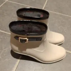 新品 レインブーツ レインシューズ レインブーツ 長靴 ベージュ Mサイズ