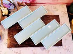 有田焼　悦山窯 青磁 長皿　新品　5枚