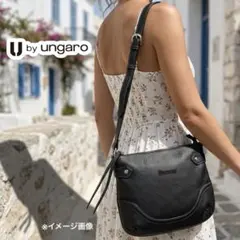 U by ungaro ユーバイウンガロ レザー ショルダーバッグ 黒