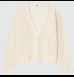 UNIQLO ユニクロ メッシュショートカーディガン（長袖）オフホワイト