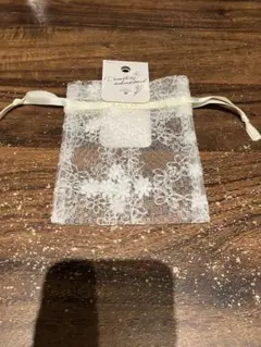 オーガンジー レース巾着 ホワイト