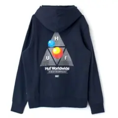 【M】HUF ハフ 裏起毛パーカー VIDEO FORMAT TT NAVYのサムネイル