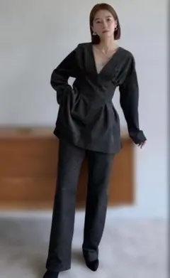 CLANE シャンブレーコーデュロイ セットアップ サイズ2 美品