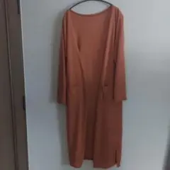 オレンジ カーディガン Mサイズ　ロングカーディガン