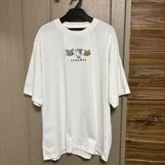 牛沢 手描きデザインTシャツ　ホワイト　Mサイズ