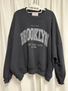 iriey meme カレッジロゴビッグプルオーバー