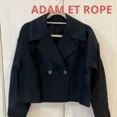 ADAM ET ROPE 黒 ダブルボタン シアー　テーラードジャケット