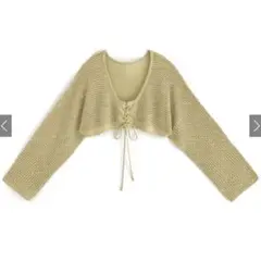 GRL♡ラメメッシュニットレースアップトップス[dh1248]
