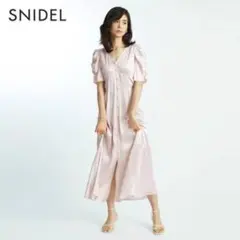 snidel サテン フロントボタンナローワンピース