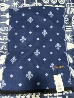 PATRICK COX ネイビー シルクマフラー