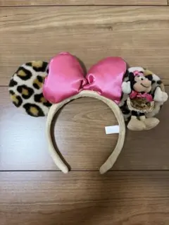 ディズニー ヒョウ柄 ミニーちゃんカチューシャ