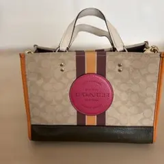 COACH ストライプデザイン ショルダーバッグ
