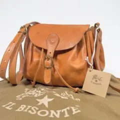 IL BISONTEイルビゾンテ限定シルバー 2way巾着ショルダーハンドバッグ