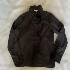 AMICAL フリル付き黒長袖シャツ