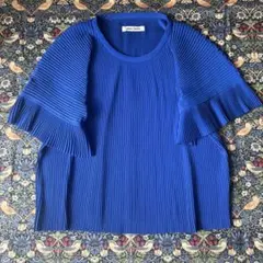 HENRIK VIBSKOV】プリーツ切替半袖ブラウス ノーカラーブラウス S 