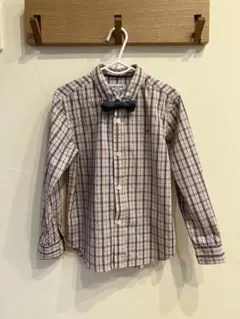 こどもビームス　チェック柄長袖シャツ 蝶ネクタイ付き 120㎝