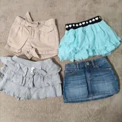 ショートパンツ＆スカート　4点セット　80