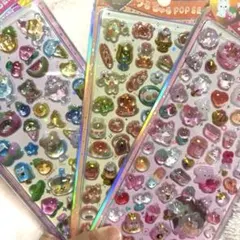 動物と食べ物 3D ぷっくりシール 3点セット 新品未使用 今だけおまけつき!!