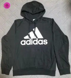 adidas パーカー　黒　165