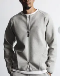 DUFFER ダンボールニット フルジップ クルートップス／ノーカラージャケット