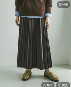 イージーケアプリーツスカート　SHORT　グレーのサムネイル