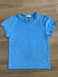 MACPHEE ベロア Tシャツ 半袖 水色 Sのサムネイル