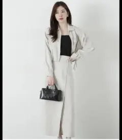 ✨美品プロポーションボディードレッシング ツイードナロースカート アイボリー上品